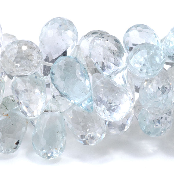 Topaz 6x10mm Drop Faceted Top Drill - 8 Inch