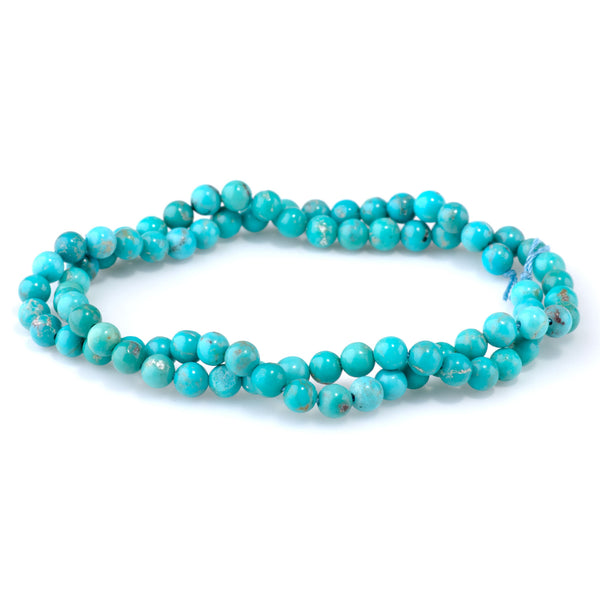 Hubei Sky Blue Turquoise 5mm Round - 15-16 Inch - Limited Edition