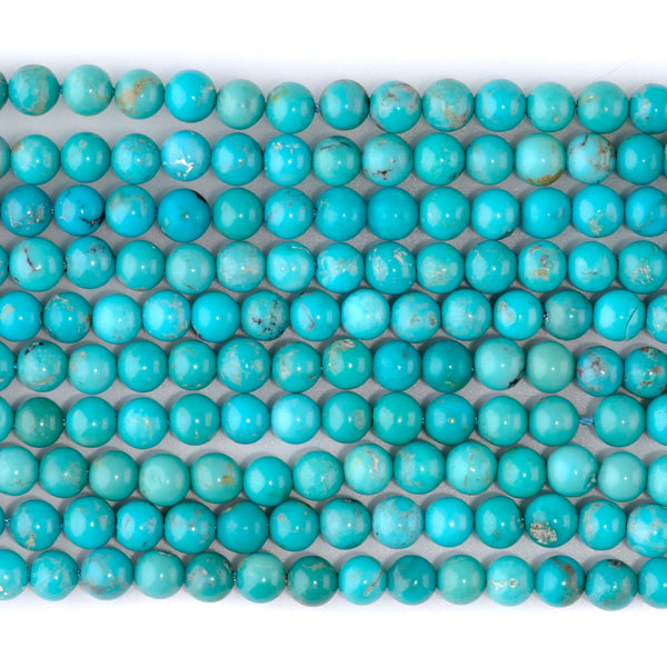 Hubei Sky Blue Turquoise 5mm Round - 15-16 Inch - Limited Edition