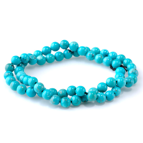 Hubei Sky Blue Turquoise 6mm Round - 15-16 Inch - Limited Edition