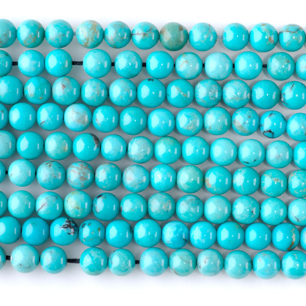 Hubei Sky Blue Turquoise 6mm Round - 15-16 Inch - Limited Edition