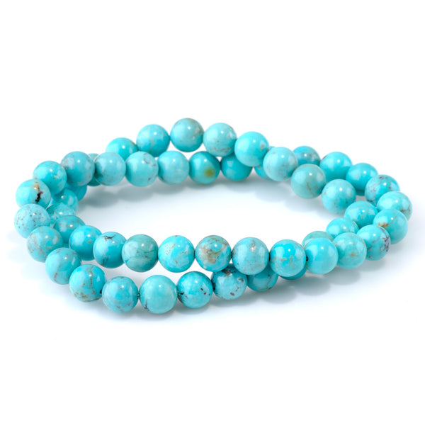 Hubei Sky Blue Turquoise 8mm Round - 15-16 Inch - Limited Edition
