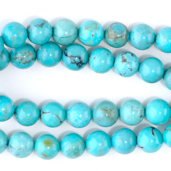 Hubei Sky Blue Turquoise 8mm Round - 15-16 Inch - Limited Edition