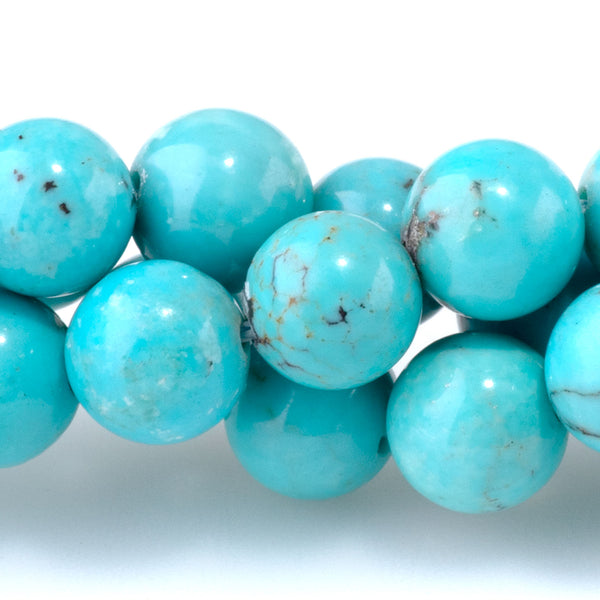 Hubei Sky Blue Turquoise 8mm Round - 15-16 Inch - Limited Edition