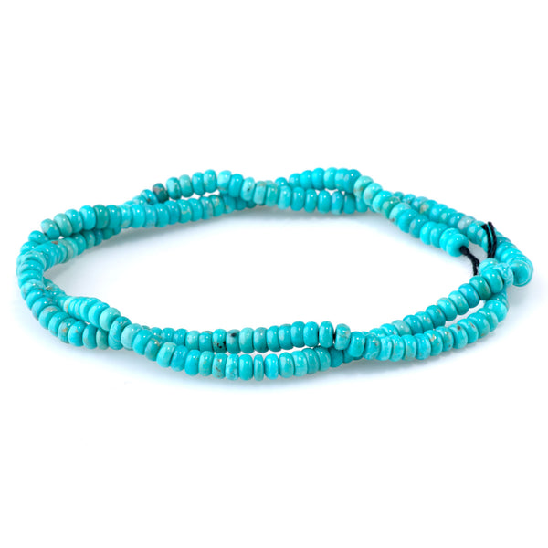 Hubei Sky Blue Turquoise 2x4mm Rondelle AA Grade - 15-16 Inch - Limited Edition