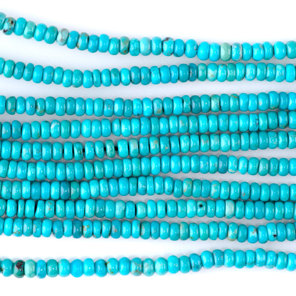 Hubei Sky Blue Turquoise 2x4mm Rondelle AA Grade - 15-16 Inch - Limited Edition