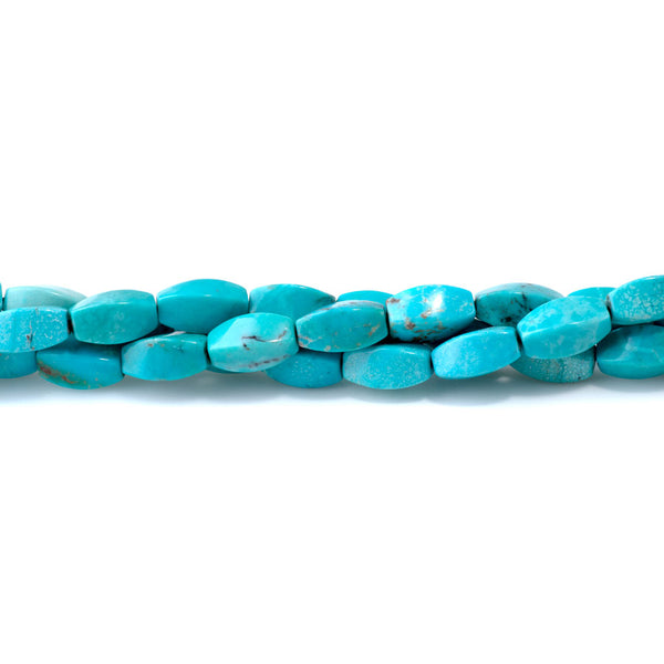 Hubei Sky Blue Turquoise 6x12mm Twist Oval AA Gade - 15-16 Inch - Limited Edition