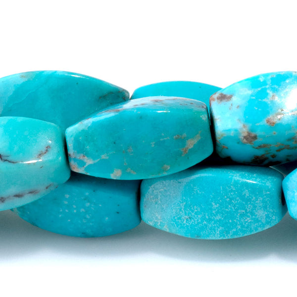 Hubei Sky Blue Turquoise 6x12mm Twist Oval AA Gade - 15-16 Inch - Limited Edition