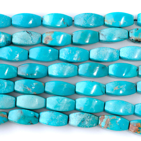 Hubei Sky Blue Turquoise 6x12mm Twist Oval AA Gade - 15-16 Inch - Limited Edition