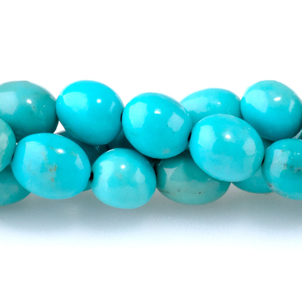Hubei Sky Blue Turquoise 5x6-8mm Pebble AA Grade - 15-16 Inch