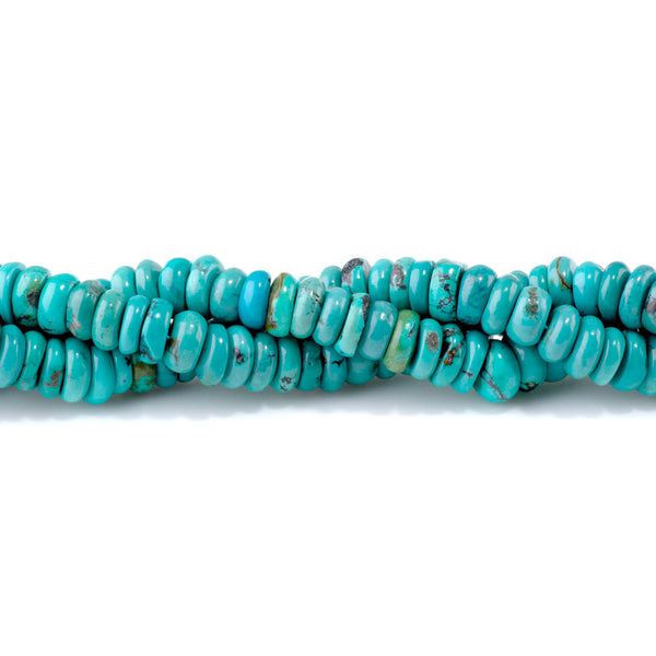 Hubei Turquoise 9-10mm Blue Irregular Rondelle A Grade - 15-16 Inch