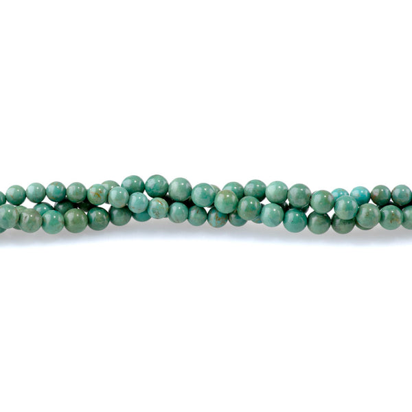 Hubei Turquoise 5-6mm Green Round A Grade - 15-16 Inch