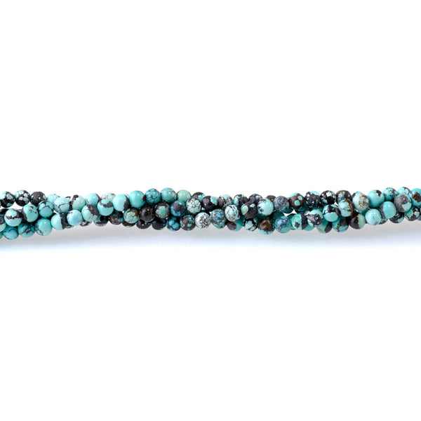Hubei Turquoise 4mm Blue Round - 24 Inch