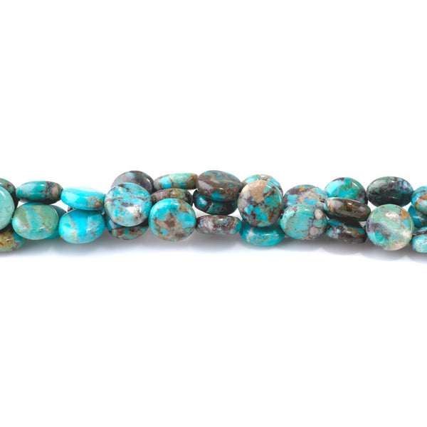 Hubei Turquoise 10mm Blue/Geen Coin  - 15-16 Inch