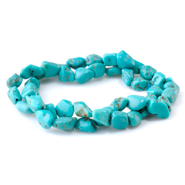 Hubei Turquoise 7x9-8x10mm Blue Nugget AA Grade - 15-16 Inch