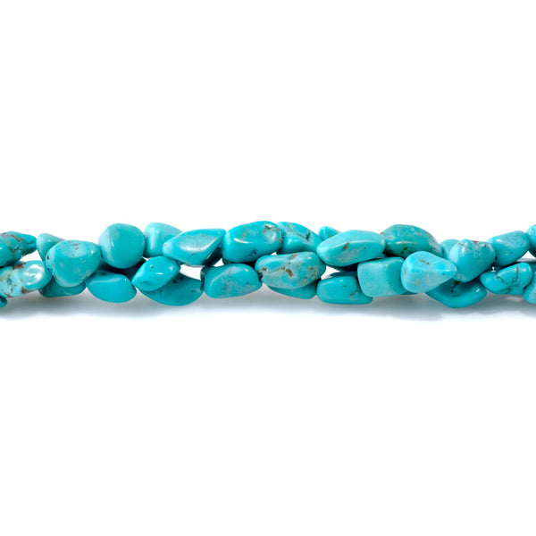 Hubei Turquoise 7x9-8x10mm Blue Nugget AA Grade - 15-16 Inch