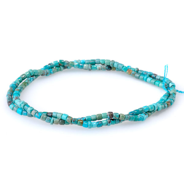 Hubei Turquoise 2x3mm Blue with Matrix Heishi AA Grade - 15-16 Inch