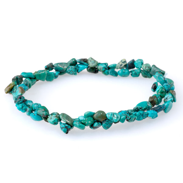 Hubei Turquoise 4x6-5x8mm Blue with Matrix Tiny Nugget AA Grade - 15-16 Inch