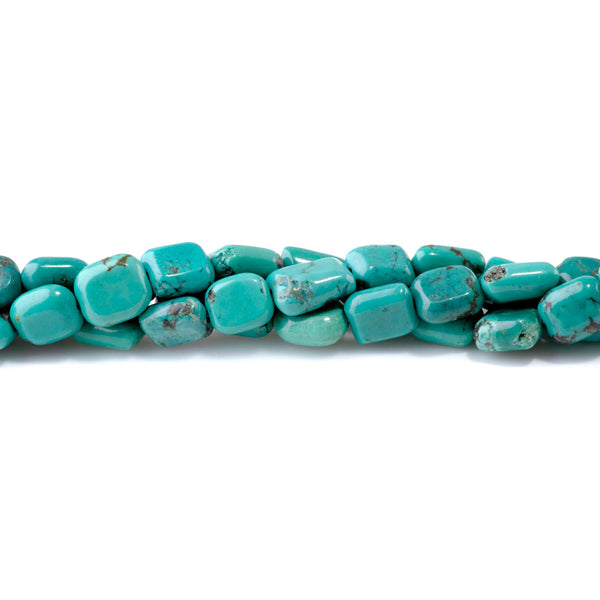 Hubei Turquoise 8x10-10x12mm Blue/Green Free Form Rectangle - 15-16 Inch