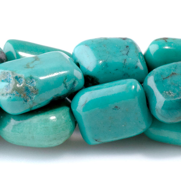 Hubei Turquoise 8x10-10x12mm Blue/Green Free Form Rectangle - 15-16 Inch