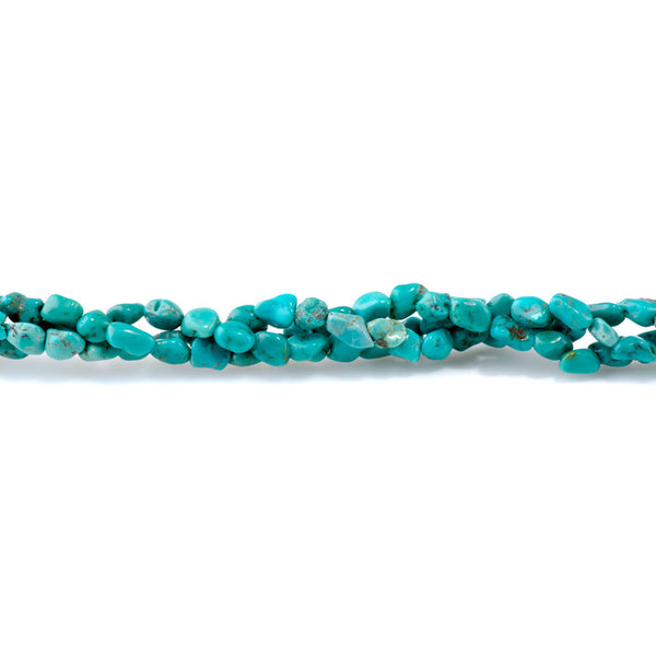 Hubei Turquoise 4x6-5x8mm Blue/Green Tiny Nugget AA Grade - 15-16 Inch