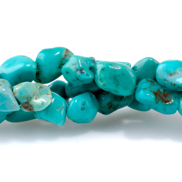 Hubei Turquoise 4x6-5x8mm Blue/Green Tiny Nugget AA Grade - 15-16 Inch