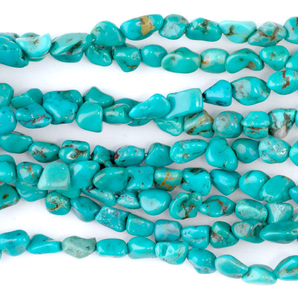 Hubei Turquoise 4x6-5x8mm Blue/Green Tiny Nugget AA Grade - 15-16 Inch