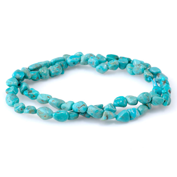 Hubei Turquoise 6x8-7x9mm Blue/Green Nugget AA Grade - 15-16 Inch