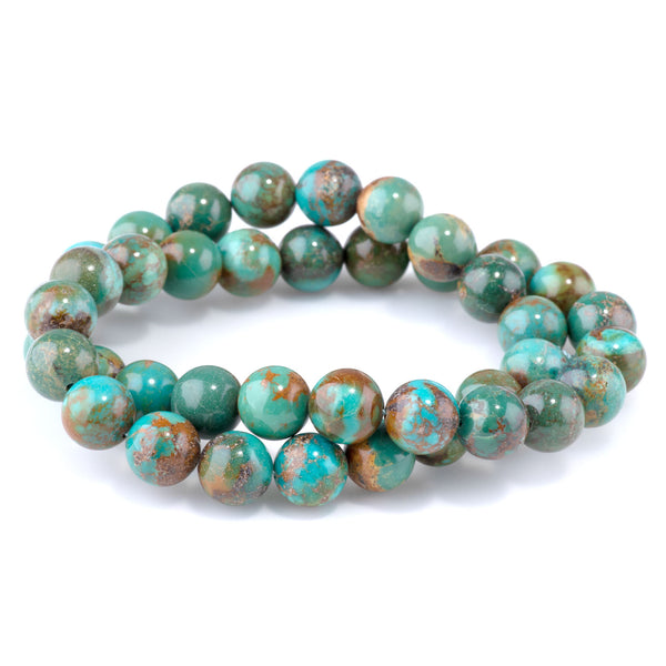 Hubei Turquoise 10mm Green Round - 15-16 Inch