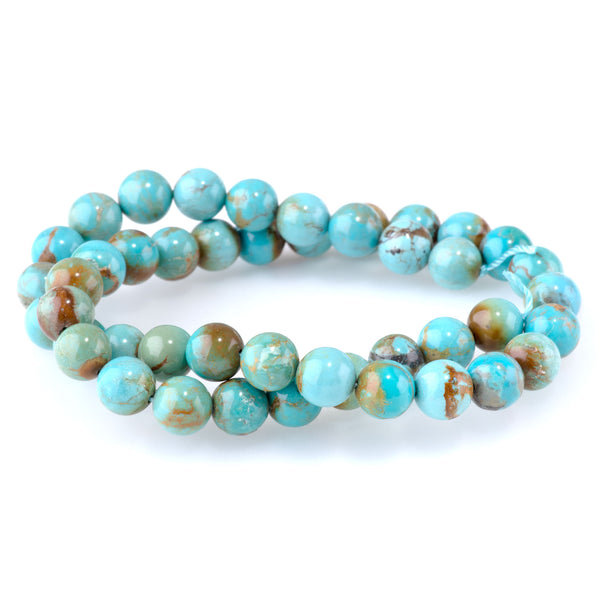 Hubei Turquoise 9mm Blue Round - 15-16 Inch