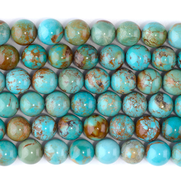 Hubei Turquoise 9mm Blue Round - 15-16 Inch