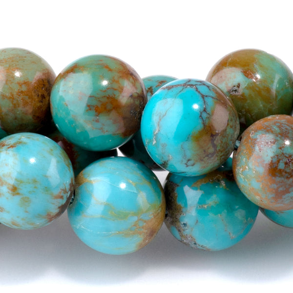 Hubei Turquoise 9mm Blue Round - 15-16 Inch