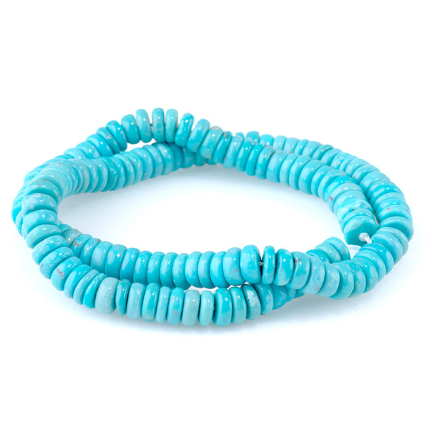 Hubei Turquoise 8-9mm Blue Heishi - 15-16 Inch