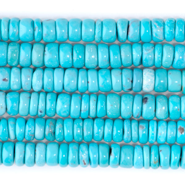 Hubei Turquoise 8-9mm Blue Heishi - 15-16 Inch