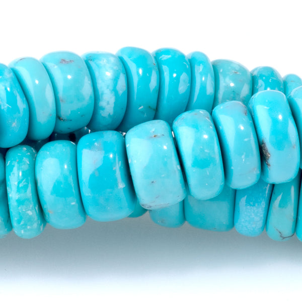 Hubei Turquoise 8-9mm Blue Heishi - 15-16 Inch