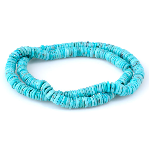 Hubei Turquoise 6-7mm Blue Heishi - 15-16 Inch
