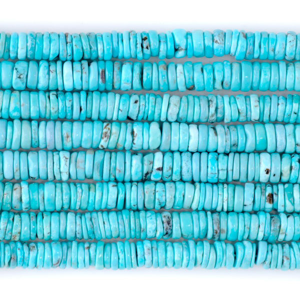 Hubei Turquoise 6-7mm Blue Heishi - 15-16 Inch