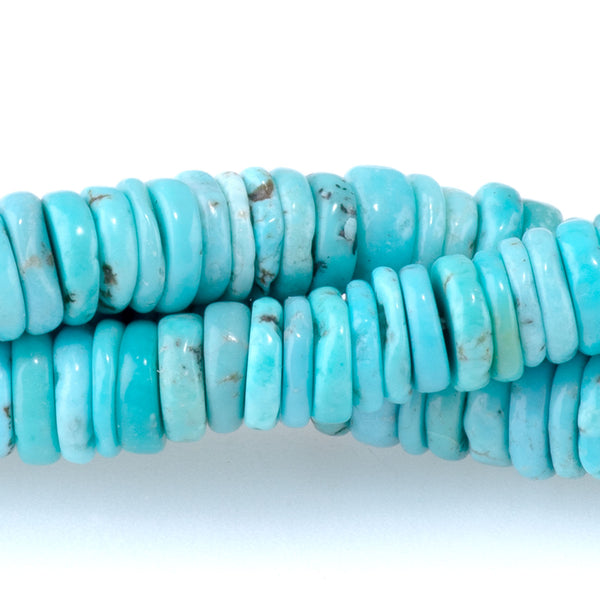 Hubei Turquoise 6-7mm Blue Heishi - 15-16 Inch