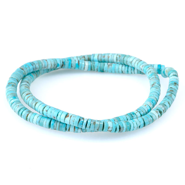 Hubei Turquois 5x2mm Blue Heishi AA Grade - 15-16 Inch
