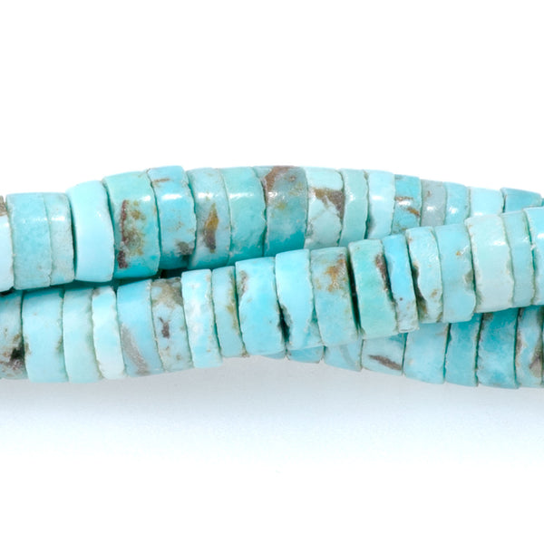 Hubei Turquois 5x2mm Blue Heishi AA Grade - 15-16 Inch