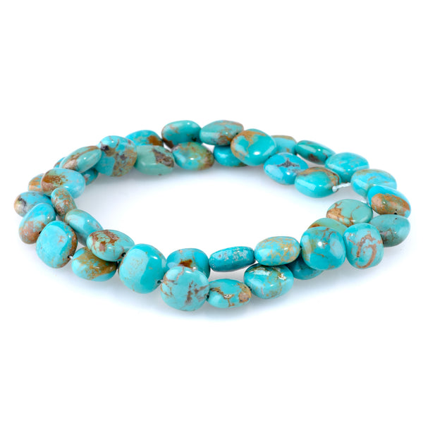 Hubei Turquoise 10mm Blue Puff Square - 15-16 Inch