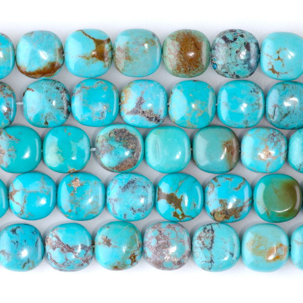 Hubei Turquoise 10mm Blue Puff Square - 15-16 Inch