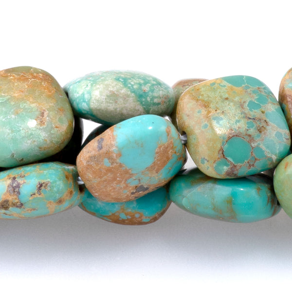 Hubei Turquoise 10mm Green Puff Square - 15-16 Inch