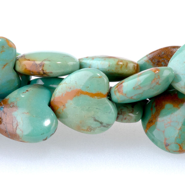 Hubei Turquoise 10mm Green Heart - 15-16 Inch