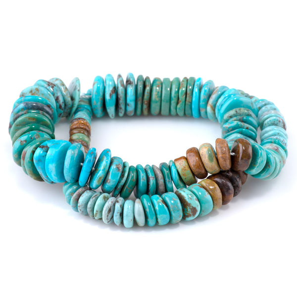 Hubei Turquoise 6-15mm Graduated Heishi - 15-16 Inch