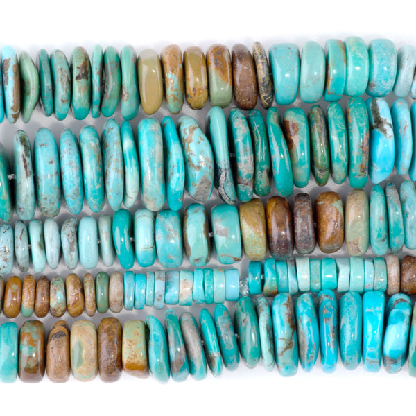 Hubei Turquoise 6-15mm Graduated Heishi - 15-16 Inch