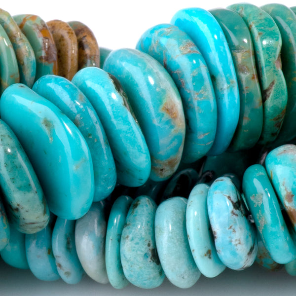 Hubei Turquoise 6-15mm Graduated Heishi - 15-16 Inch