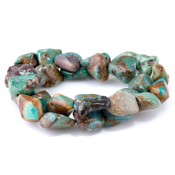 Hubei Turquoise 10-15mm Free Form Nugget - 15-16 Inch