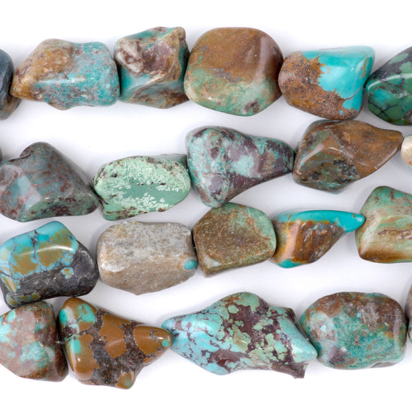 Hubei Turquoise 10-15mm Free Form Nugget - 15-16 Inch