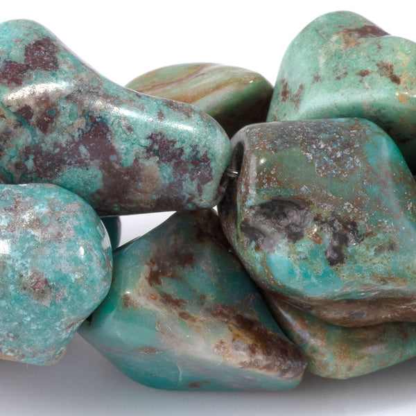 Hubei Turquoise 10-15mm Free Form Nugget - 15-16 Inch